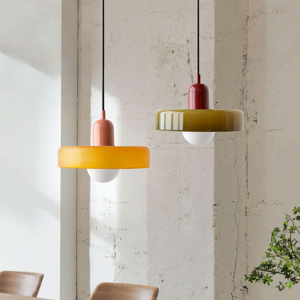 LumyHome | Bauhaus Hängeleuchte aus farbigem Glas