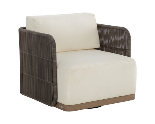 Sunpan Ravenna Swivel Armchair Stinson Cream