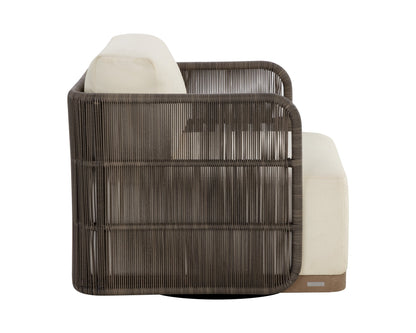 Sunpan Ravenna Swivel Armchair Stinson Cream