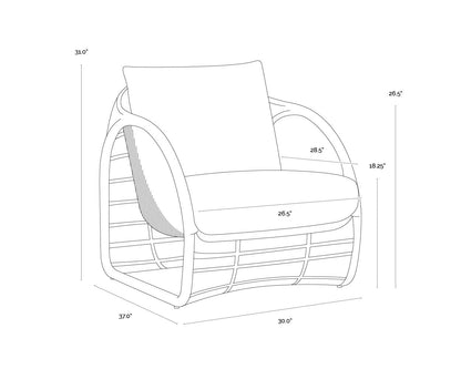 Sunpan Tulum Lounge Chair Louis Cream