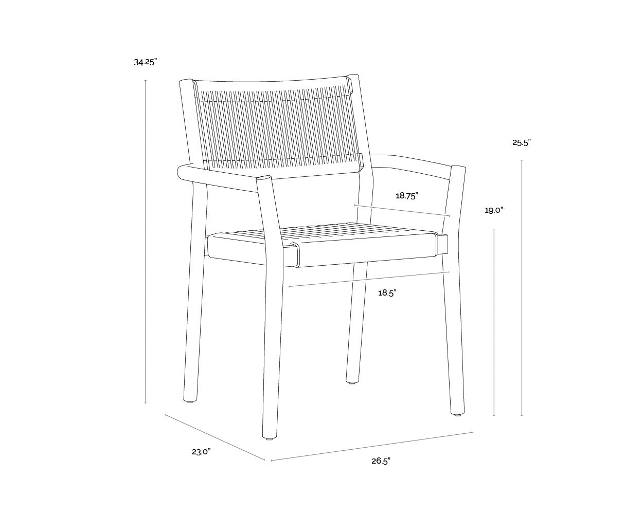 Sunpan Kavala Stackable Dining Armchair Set Of 2