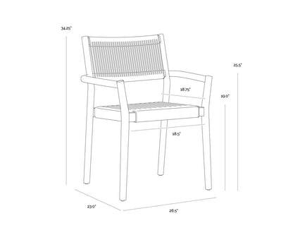 Sunpan Kavala Stackable Dining Armchair Set Of 2
