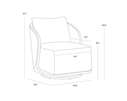 Sunpan Bora Swivel Armchair Louis Cream