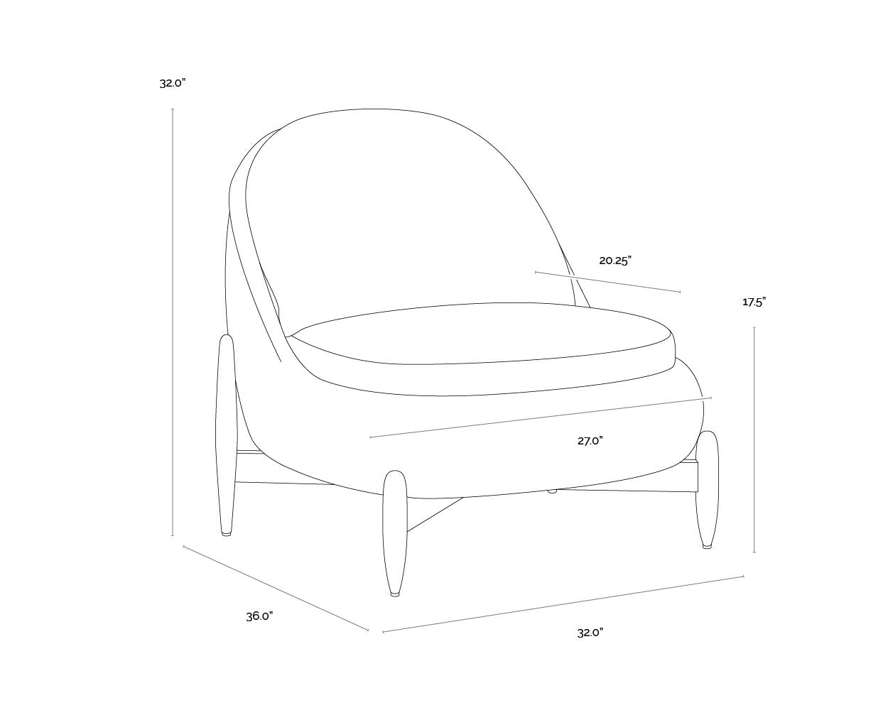 Sunpan Carilo Lounge Chair Stinson Cream