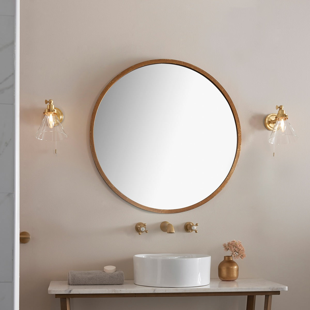 Faraday Bathroom Wall Light - Satin Brass