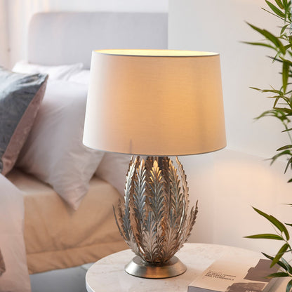 Delphine Leaf Table Lamp - Silver