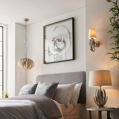 Delphine Leaf Table Lamp - Silver