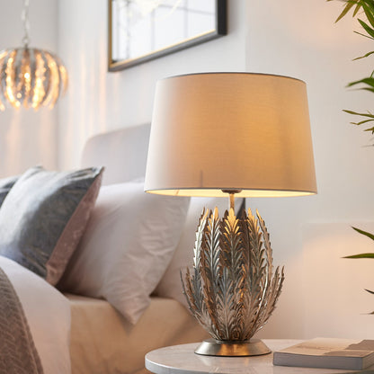 Delphine Leaf Table Lamp - Silver