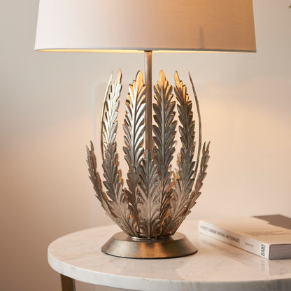 Delphine Leaf Table Lamp - Silver
