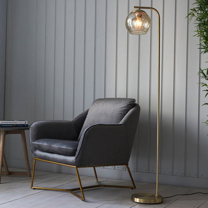 Dimple Floor Lamp - Satin Gold