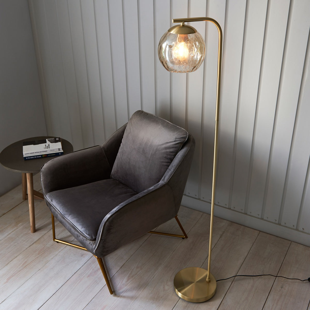 Dimple Floor Lamp - Satin Gold