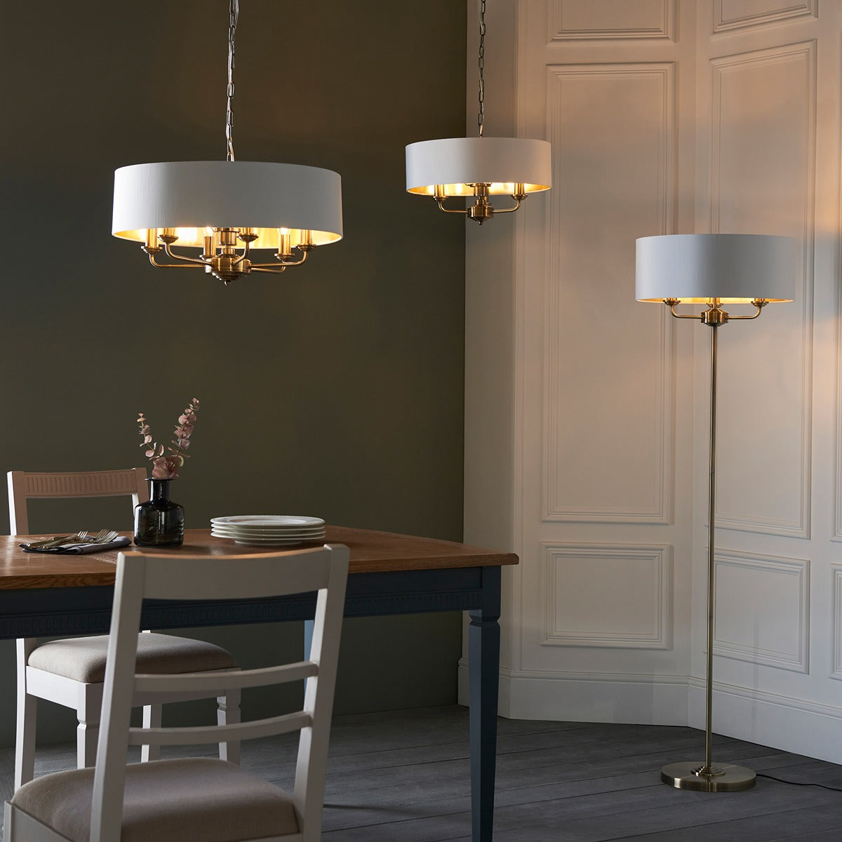 Highclere Floor Lamp - Antique Brass