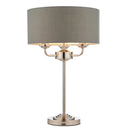 Highclere 3 Table Lamp - Bright Nickel