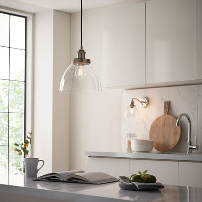 Hendon 1 Light Pendant Light - Bright Nickel