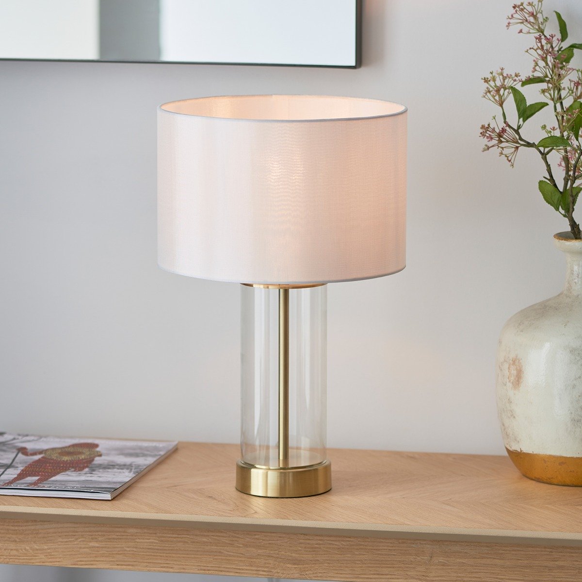 Lessina Glass Table Lamp - Brass