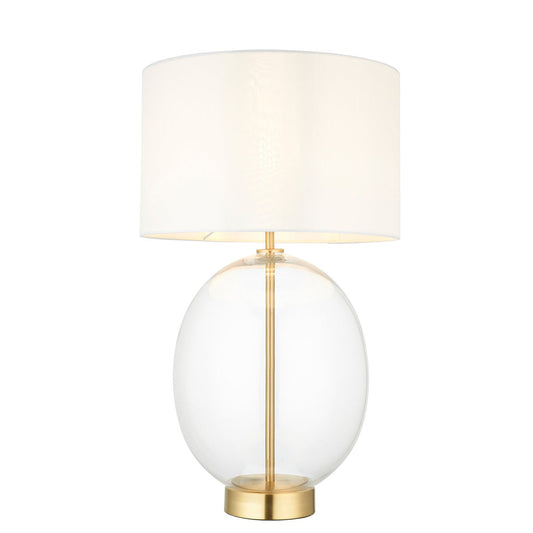Kola Oval Table Lamp - Satin Brass & Vintage White