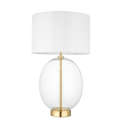 Kola Oval Table Lamp - Satin Brass & Vintage White
