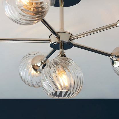 Allegra 6 Ceiling Light - Bright Nickel