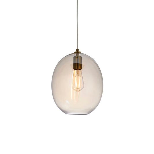 Kola Shaped Table Lamp - Satin Brass & Champagne