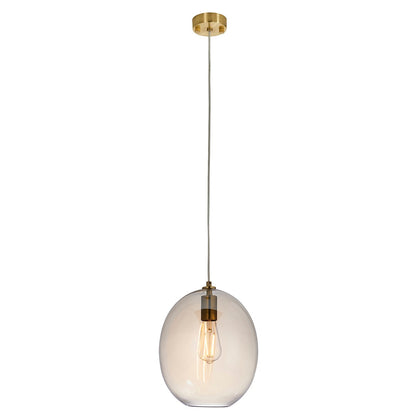 Kola Shaped Table Lamp - Satin Brass & Champagne