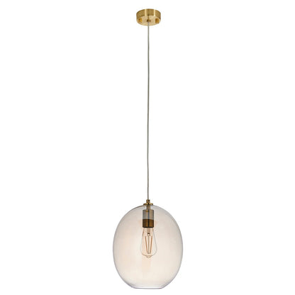 Kola Shaped Table Lamp - Satin Brass & Champagne