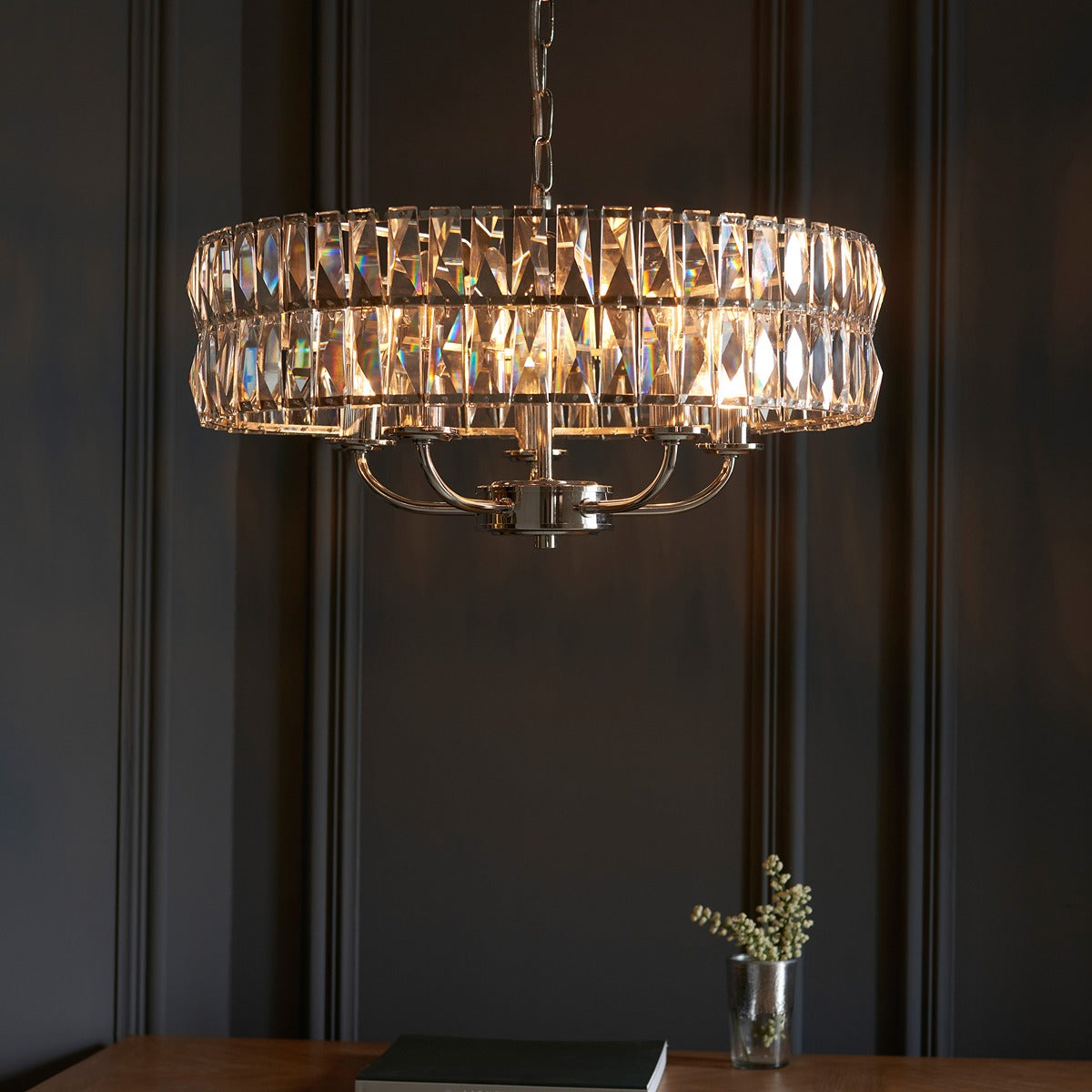 Clifton 5 Pendant Light - Bright Nickel