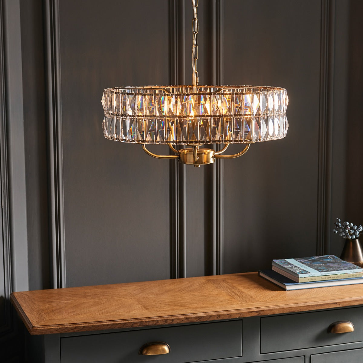 Clifton 5 Pendant Light - Antique Brass