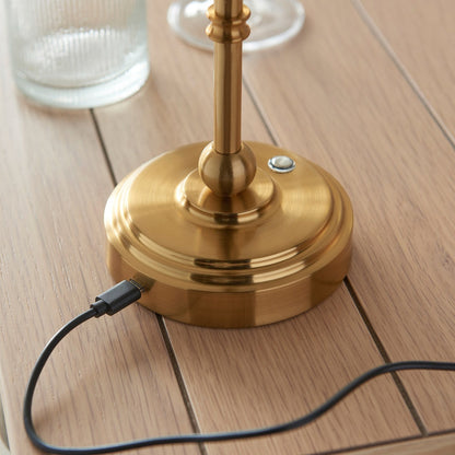 Barlow Rechargeable Table Lamp - Brushed Aged Brass