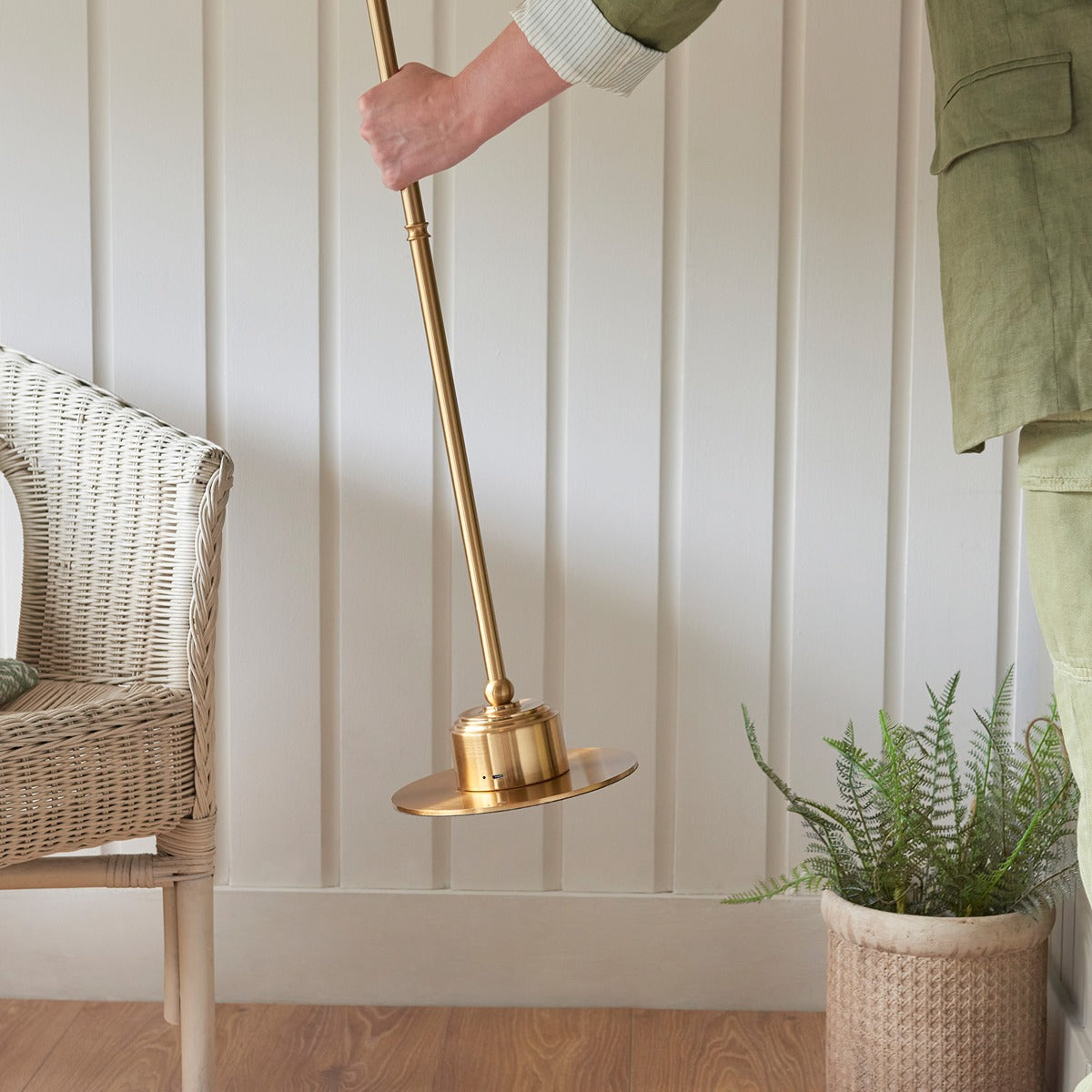 Barlow Rechargeable Floor Lamp - Brushed Aged Brass
