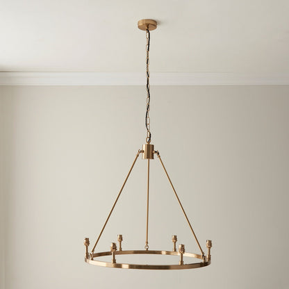 Chessington 6 Light Pendant Light - Brushed Aged Brass