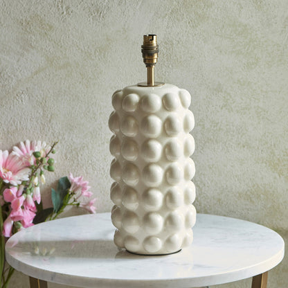 Bubble Table Lamp - White Crackle Glaze