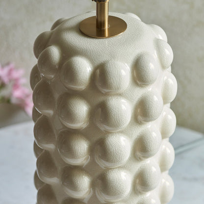 Bubble Table Lamp - White Crackle Glaze