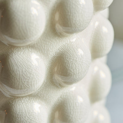 Bubble Table Lamp - White Crackle Glaze