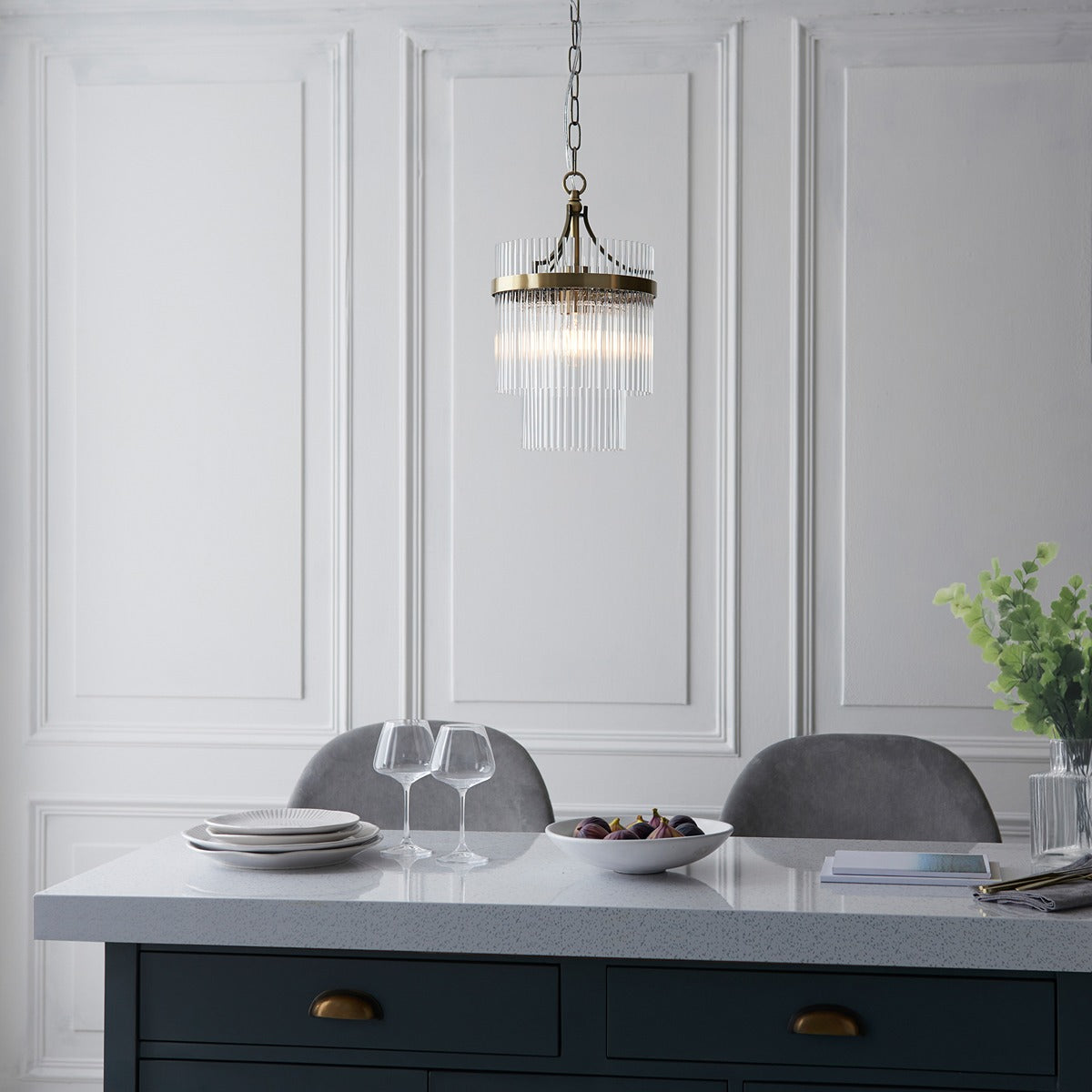Mariana 1 Light Pendant Light - Antique Brass