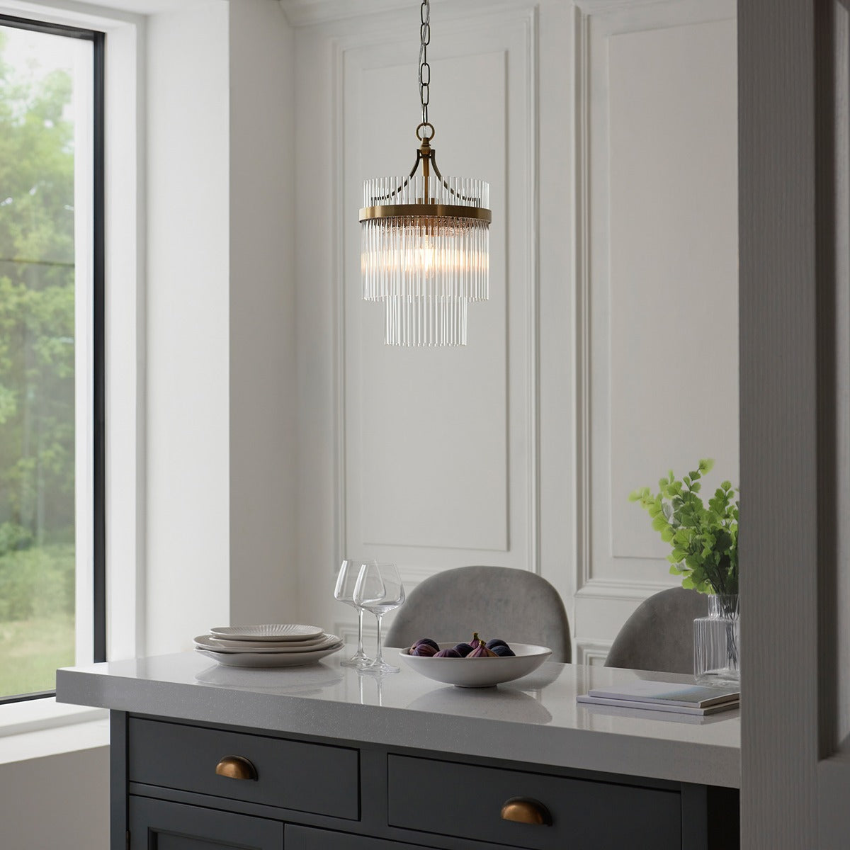 Mariana 1 Light Pendant Light - Antique Brass