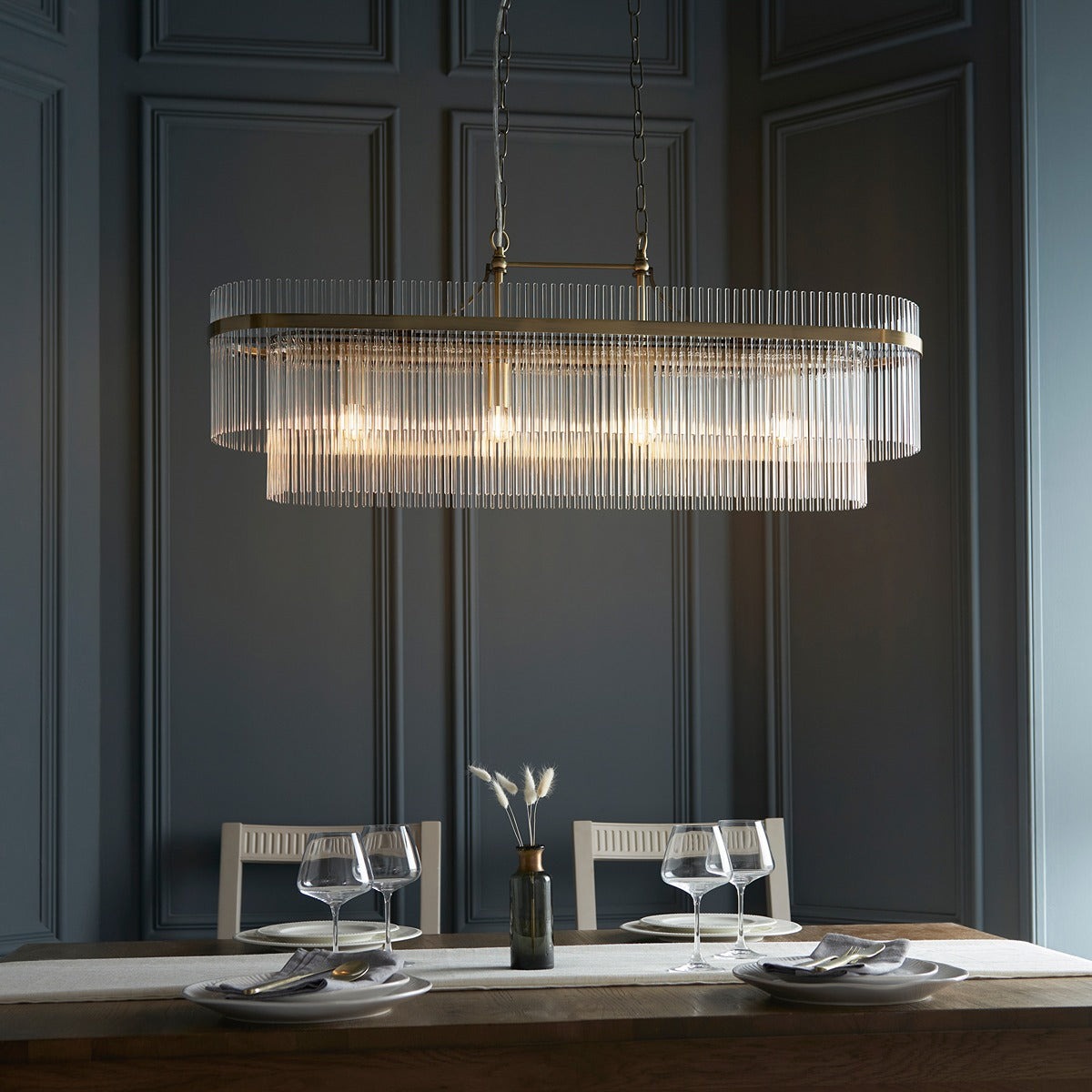 Mariana 4 Light Pendant Light - Antique Brass
