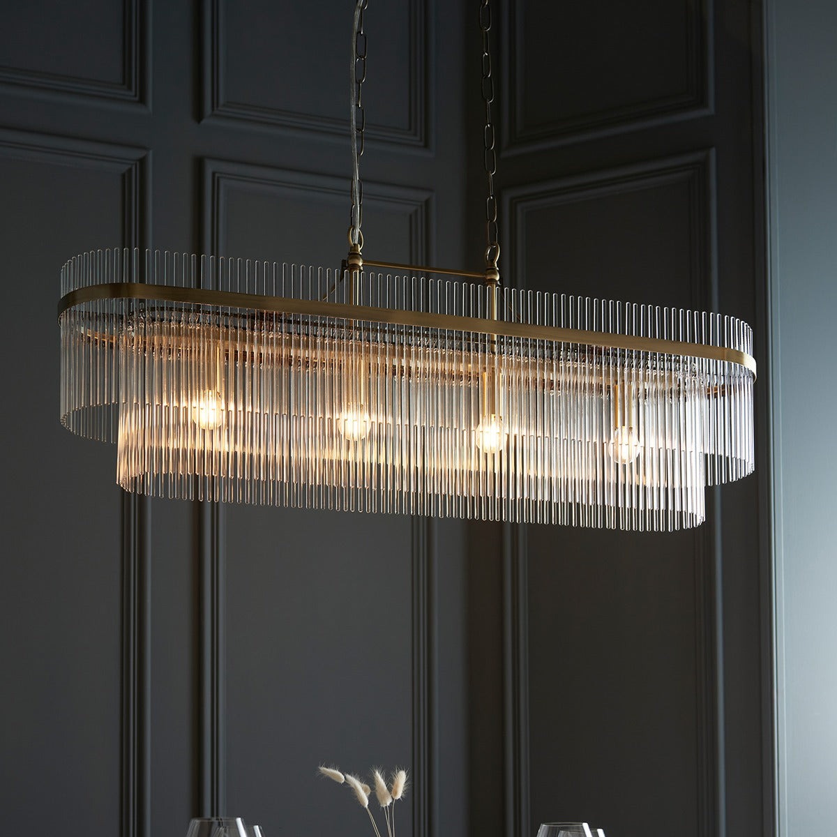 Mariana 4 Light Pendant Light - Antique Brass