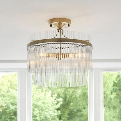 Mariana 3 Light Ceiling Light - Antique Brass