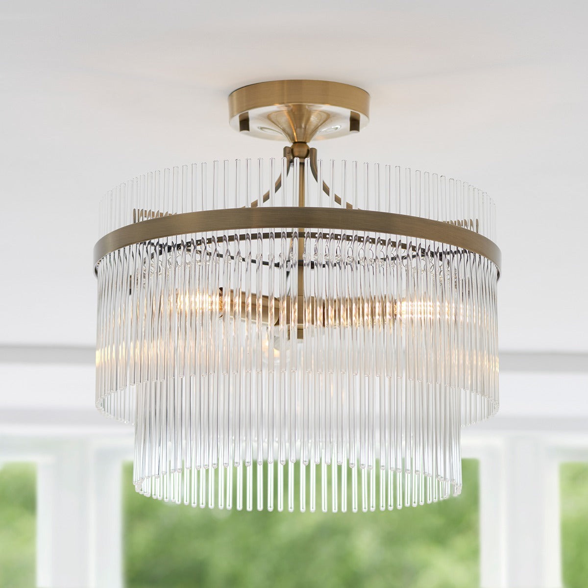 Mariana 3 Light Ceiling Light - Antique Brass