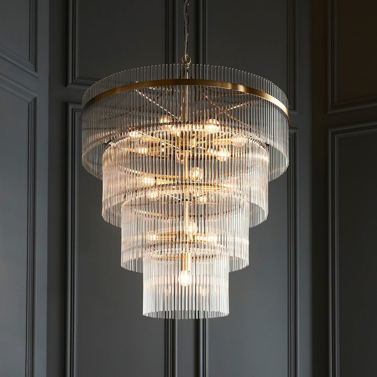 Mariana 16 Light Pendant Light - Antique Brass