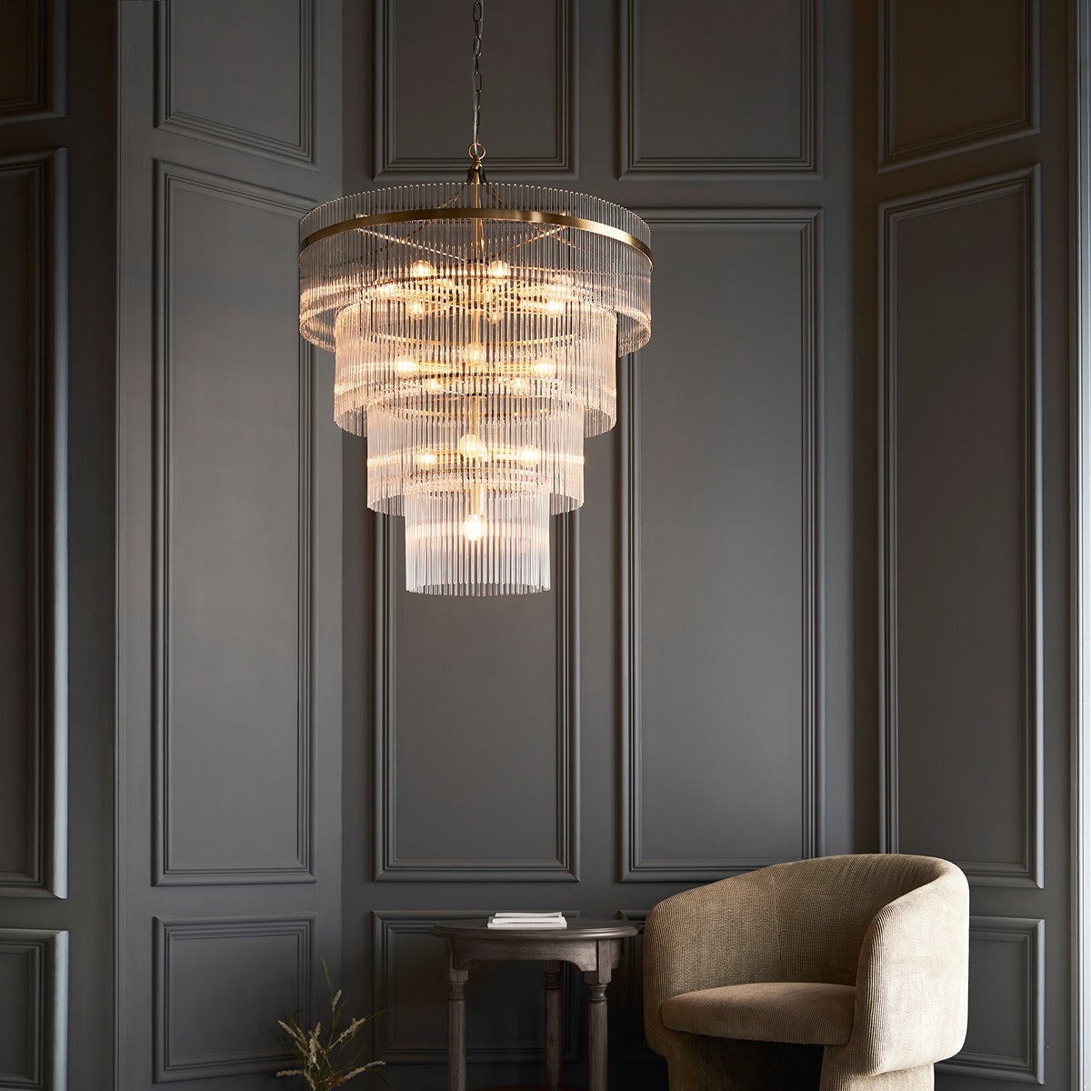 Mariana 16 Light Pendant Light - Antique Brass
