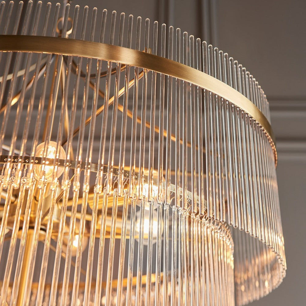 Mariana 16 Light Pendant Light - Antique Brass