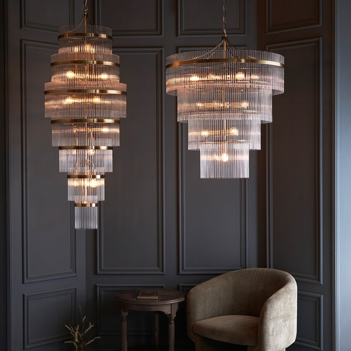 Mariana 16 Light Pendant Light - Antique Brass