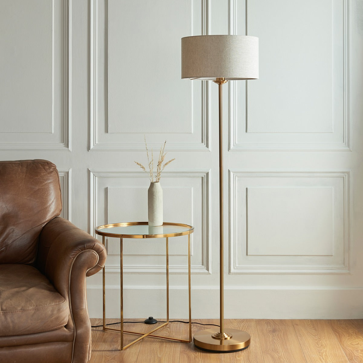 Hiden Floor Lamp - Vintage Brass