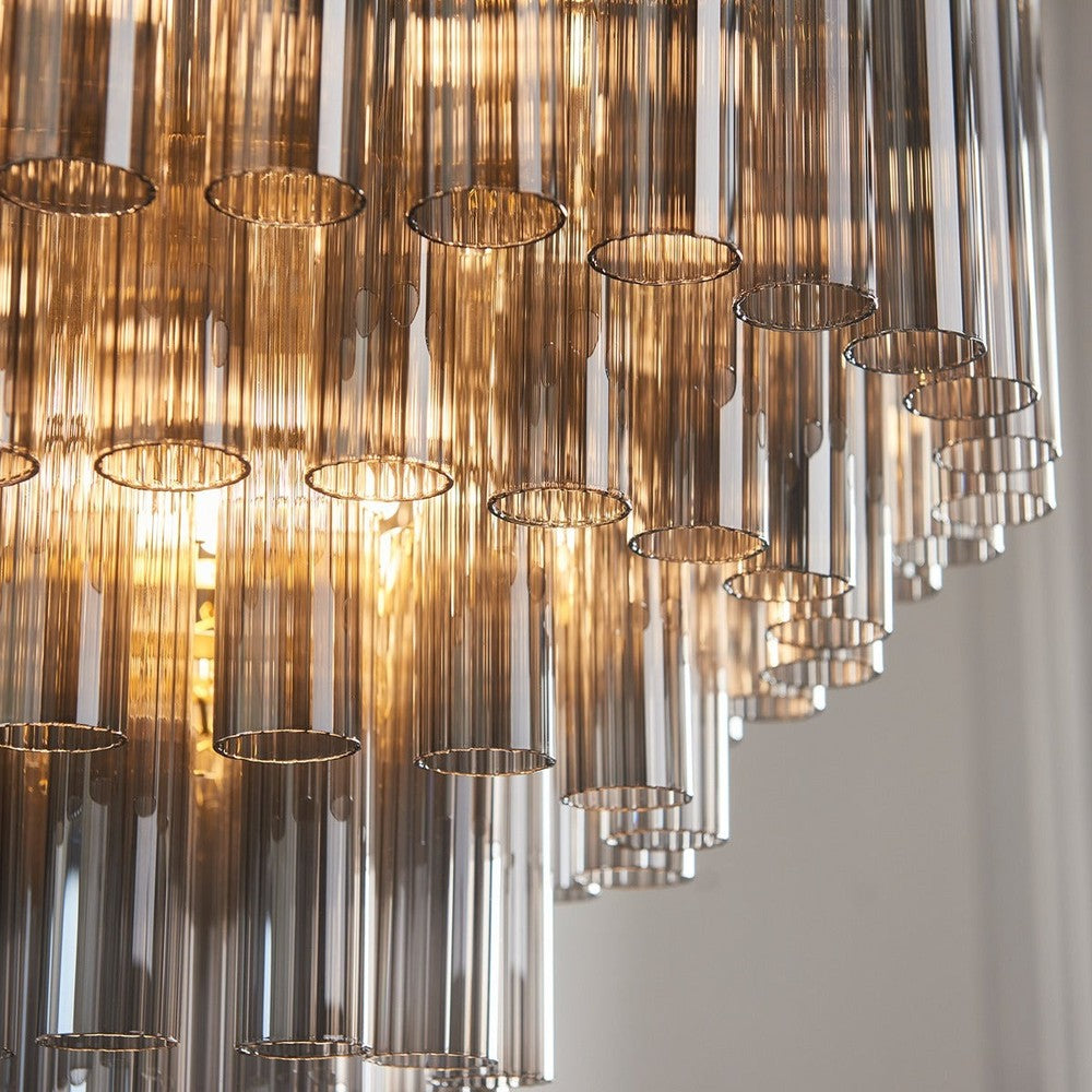 Lyon 12 Light Pendant Light - Smokey Grey Lustre