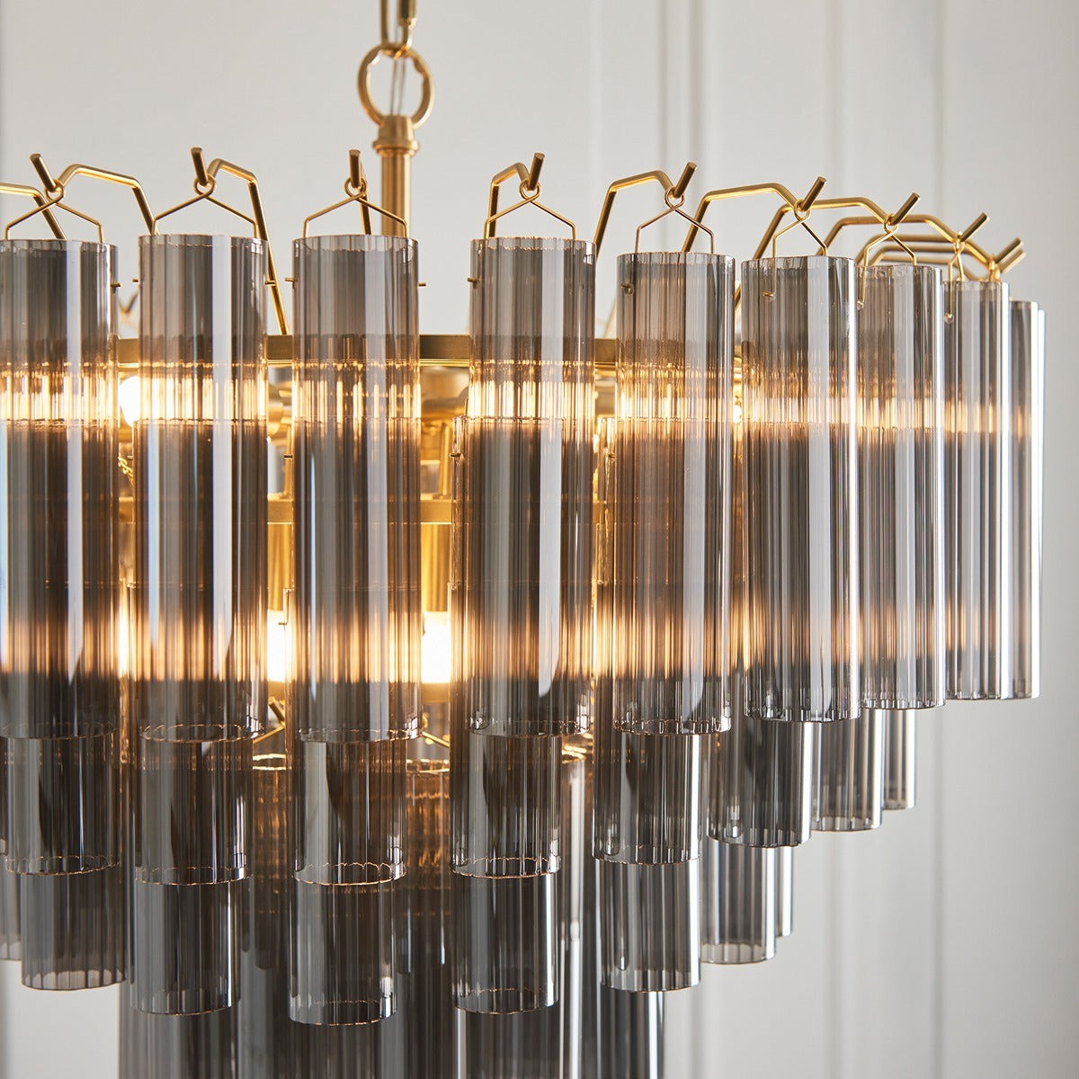 Lyon 12 Light Pendant Light - Smokey Grey Lustre