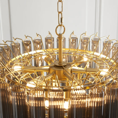 Lyon 12 Light Pendant Light - Smokey Grey Lustre