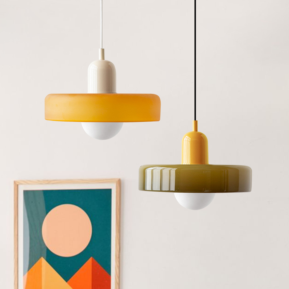 LumyHome | Bauhaus Hängeleuchte aus farbigem Glas