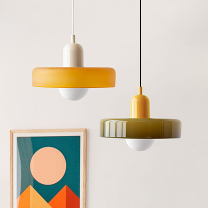 LumyHome | Bauhaus Hängeleuchte aus farbigem Glas
