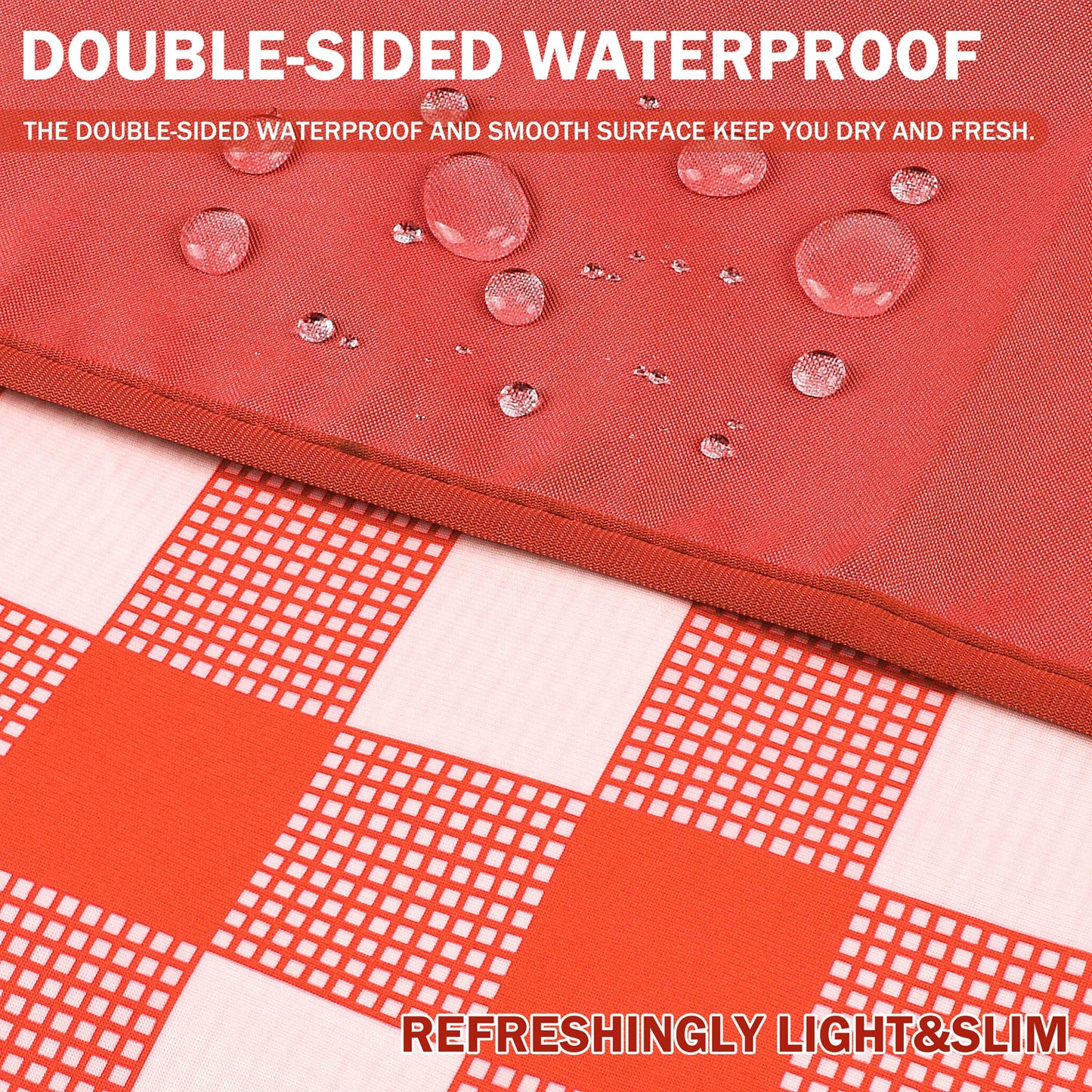 Summer Warp Knit Fabric Waterproof Beach Blanket, 60”x 80”